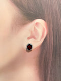Natural Orangy Red Garnet 6.35ct Earrings Set With Natural Diamonds In 18K White Gold Gemstone Singapore Fine Jewellery