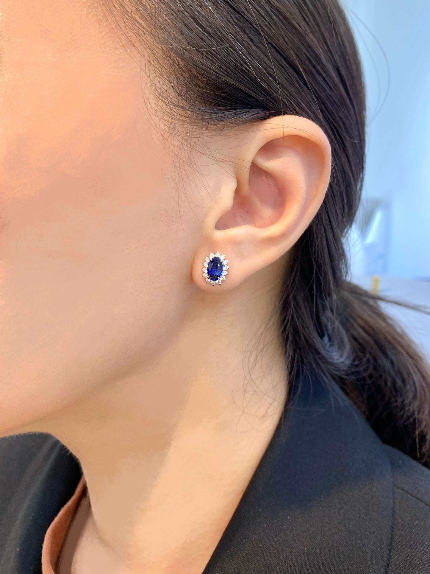 Blue Sapphire 2.18ct Earrings