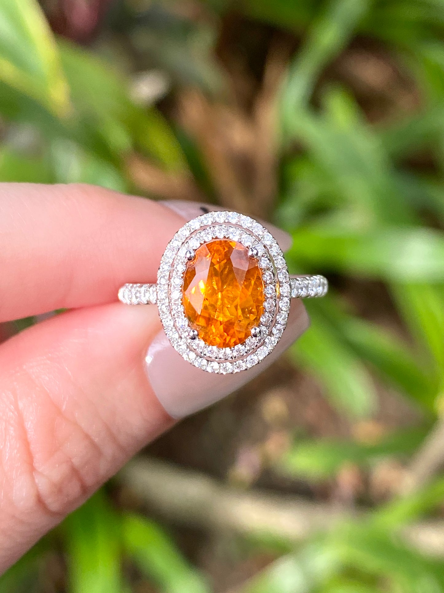 Natural Mandarin Garnet 2.14ct Ring