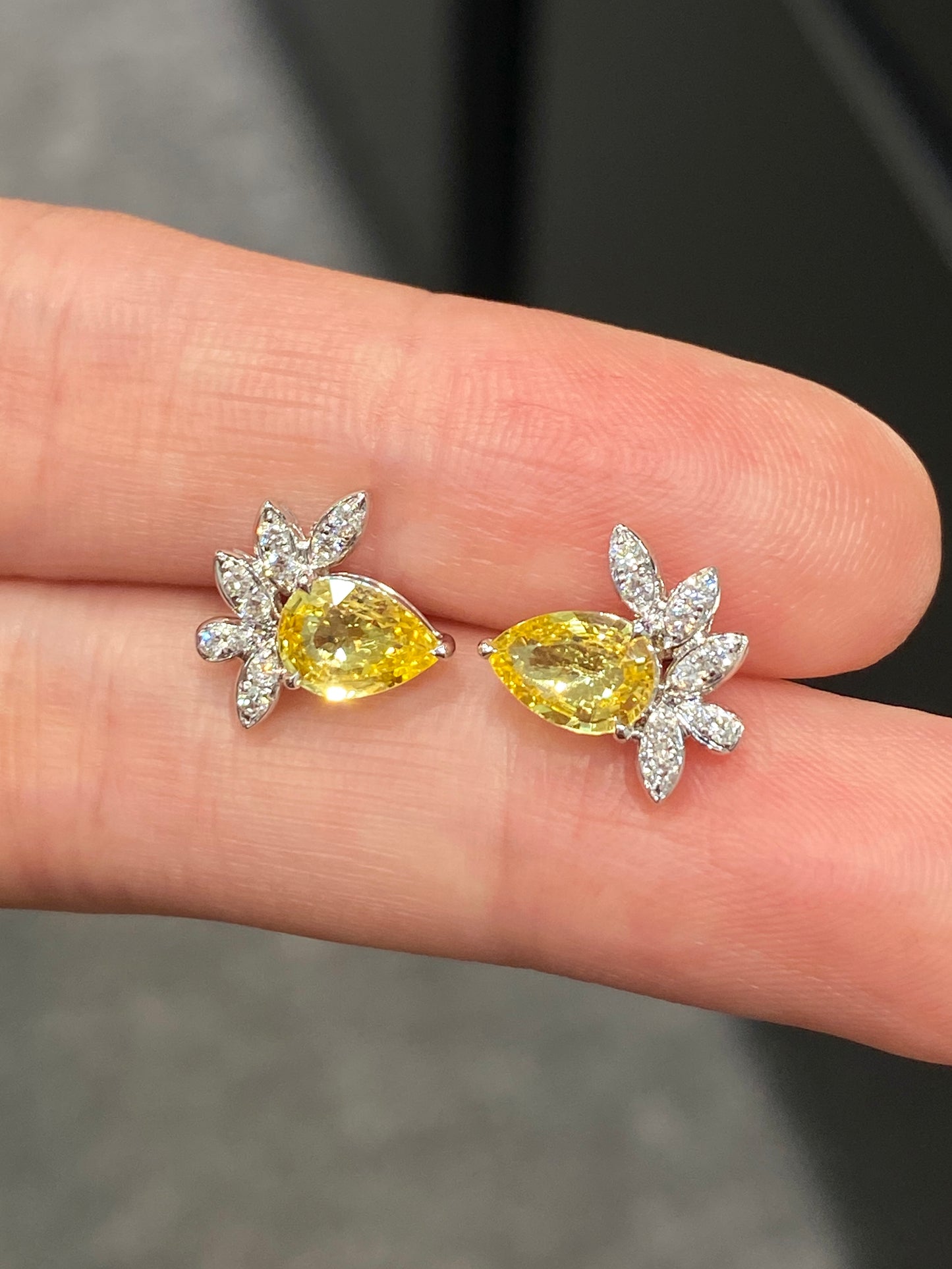 Natural Yellow Sapphire 1.41ct Earrings
