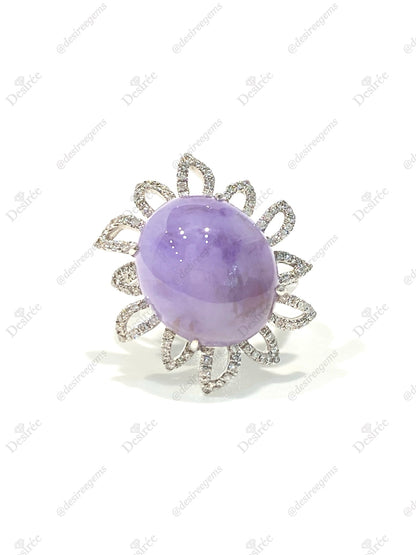 Natural Type A Lavender Jadeite Ring