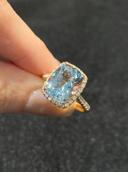 Natural Aquamarine 3.61ct Ring