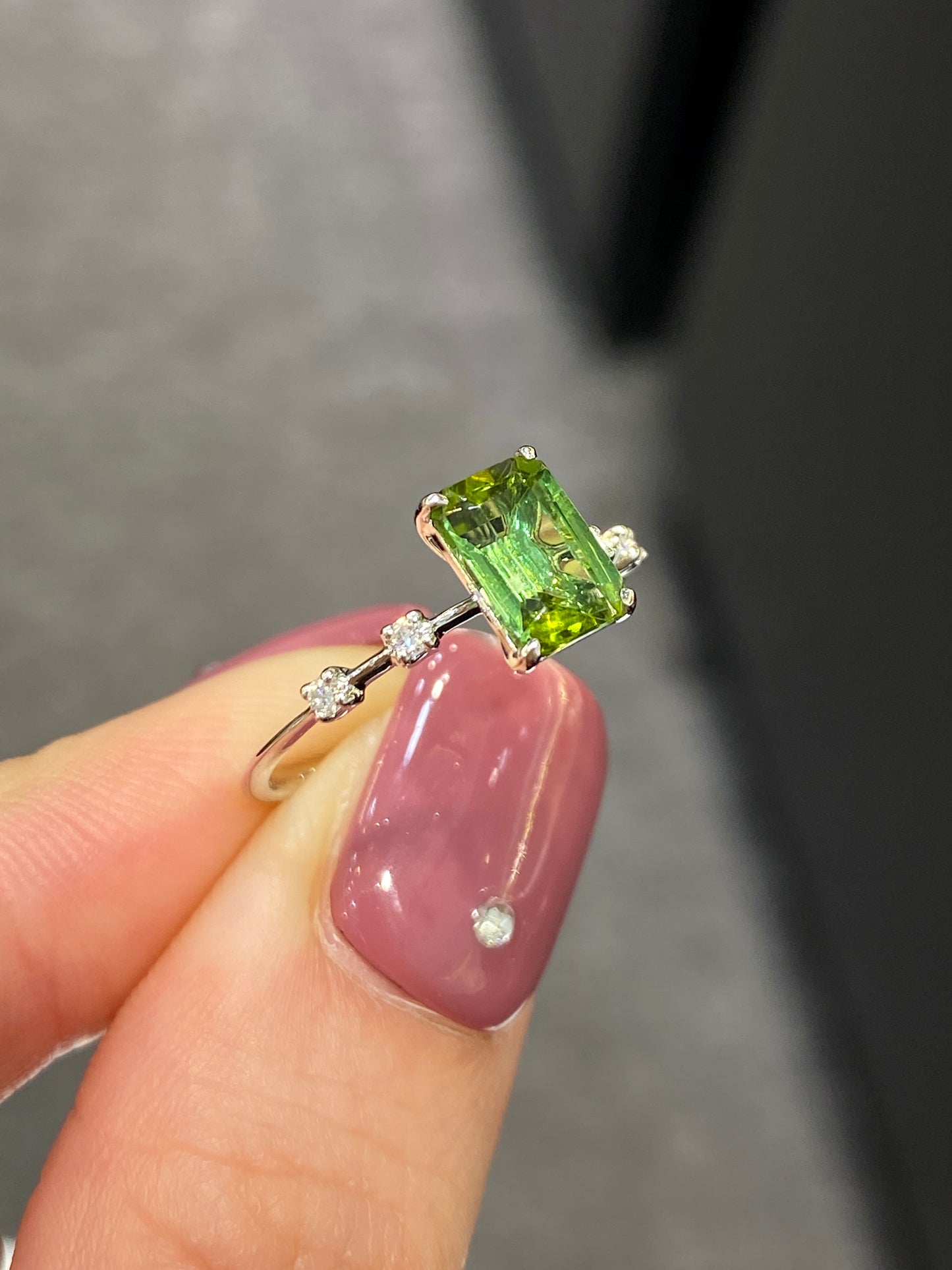 Natural Green Tourmaline 1.20ct Ring