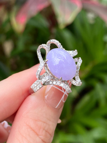 Natural Type A Lavender Jadeite Ring