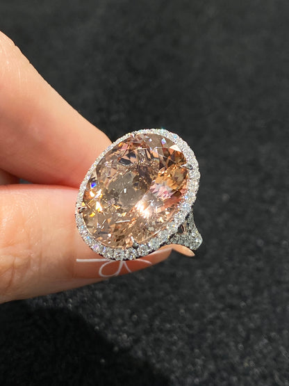 Natural Morganite 12.26ct Ring