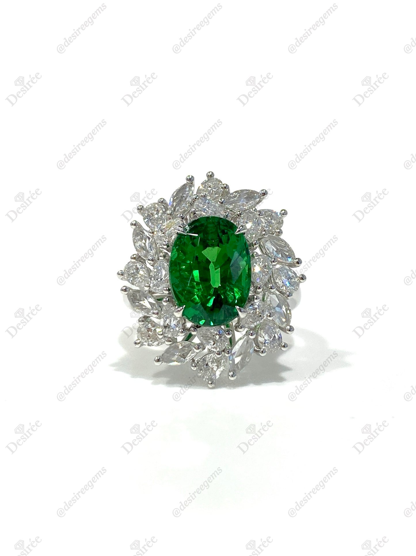 Natural Green Garnet 4.08ct Ring