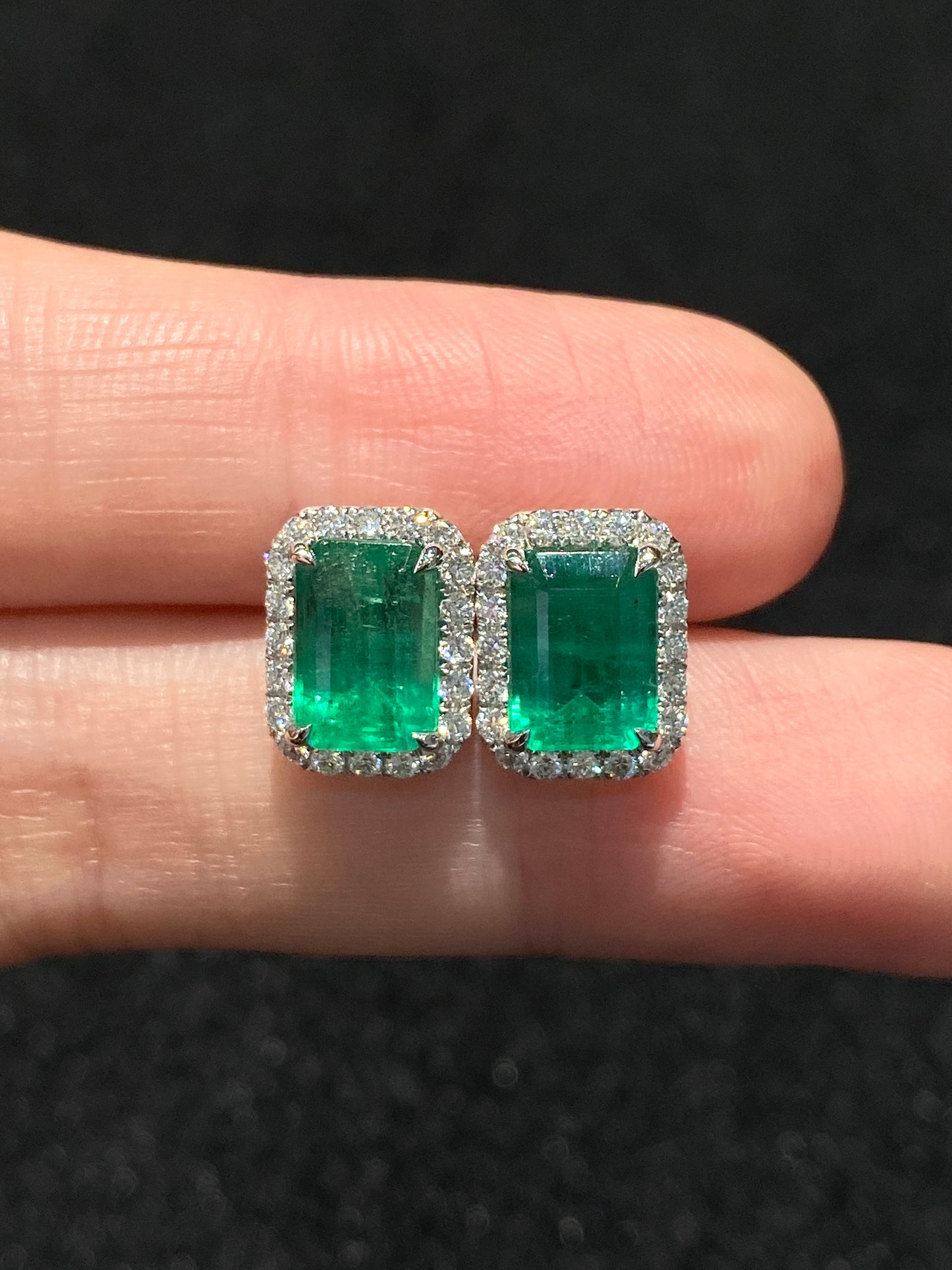Natural Emerald 3.41ct Earrings