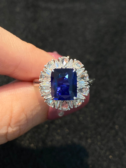 Natural Royal Blue Sapphire 3.48ct Ring