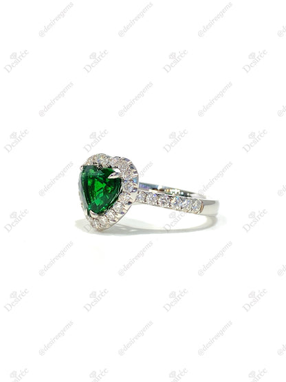 Natural Green Garnet Tsavorite 2.12ct Ring