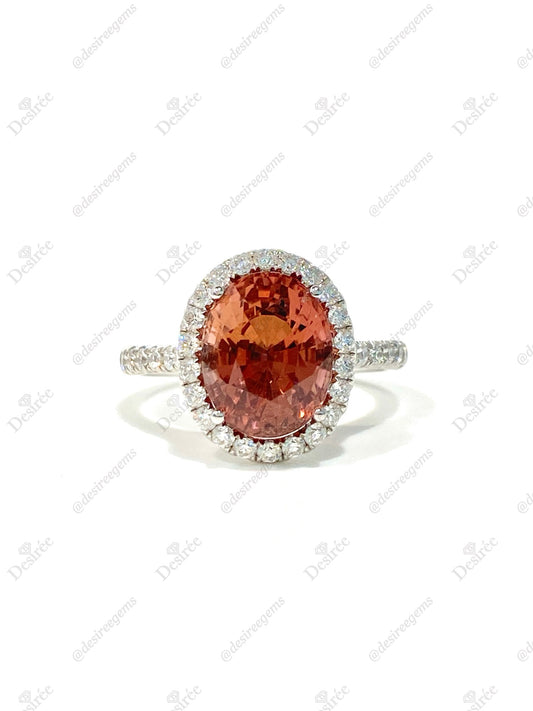 Natural Orange Tourmaline 3.29ct Ring