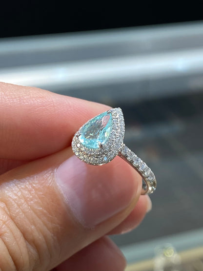 Natural Paraiba Tourmaline 0.94ct Ring