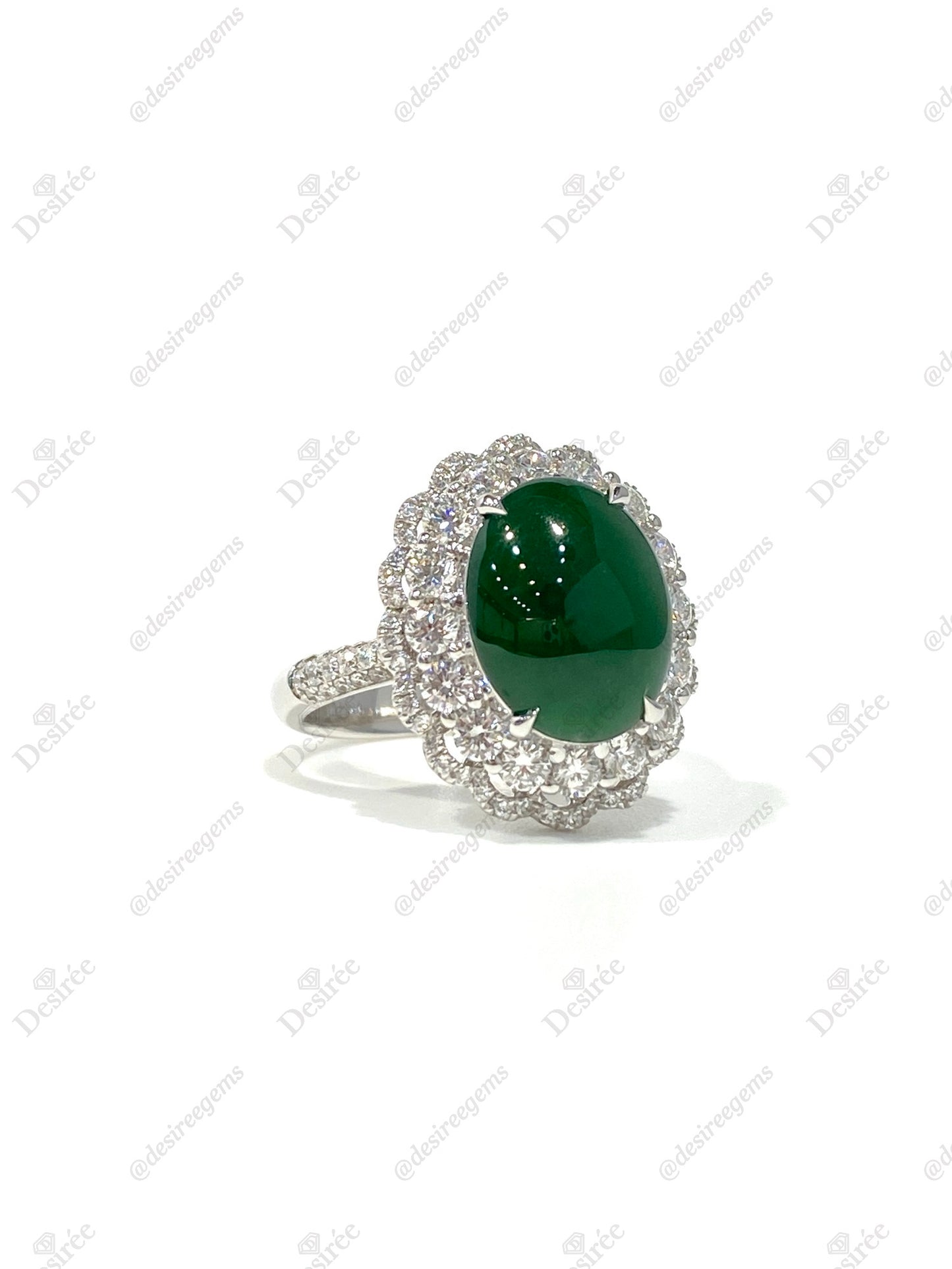 Natural Type A Jadeite 9.7×12.2mm Ring
