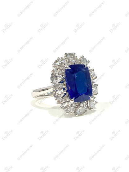 Natural Royal Blue Sapphire 7.08ct Ring