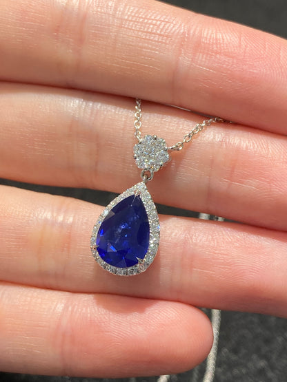 Natural Blue Sapphire Necklace 3.82ct