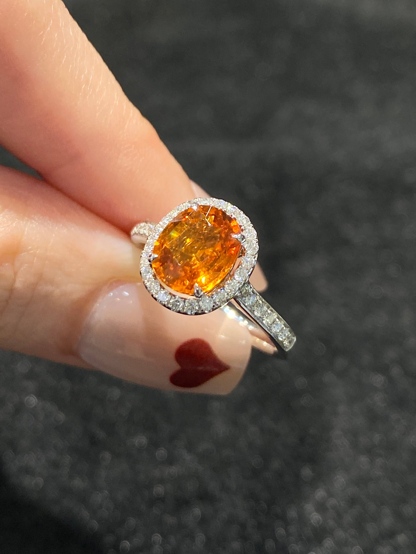 Natural Mandarin Garnet 2.08ct Ring