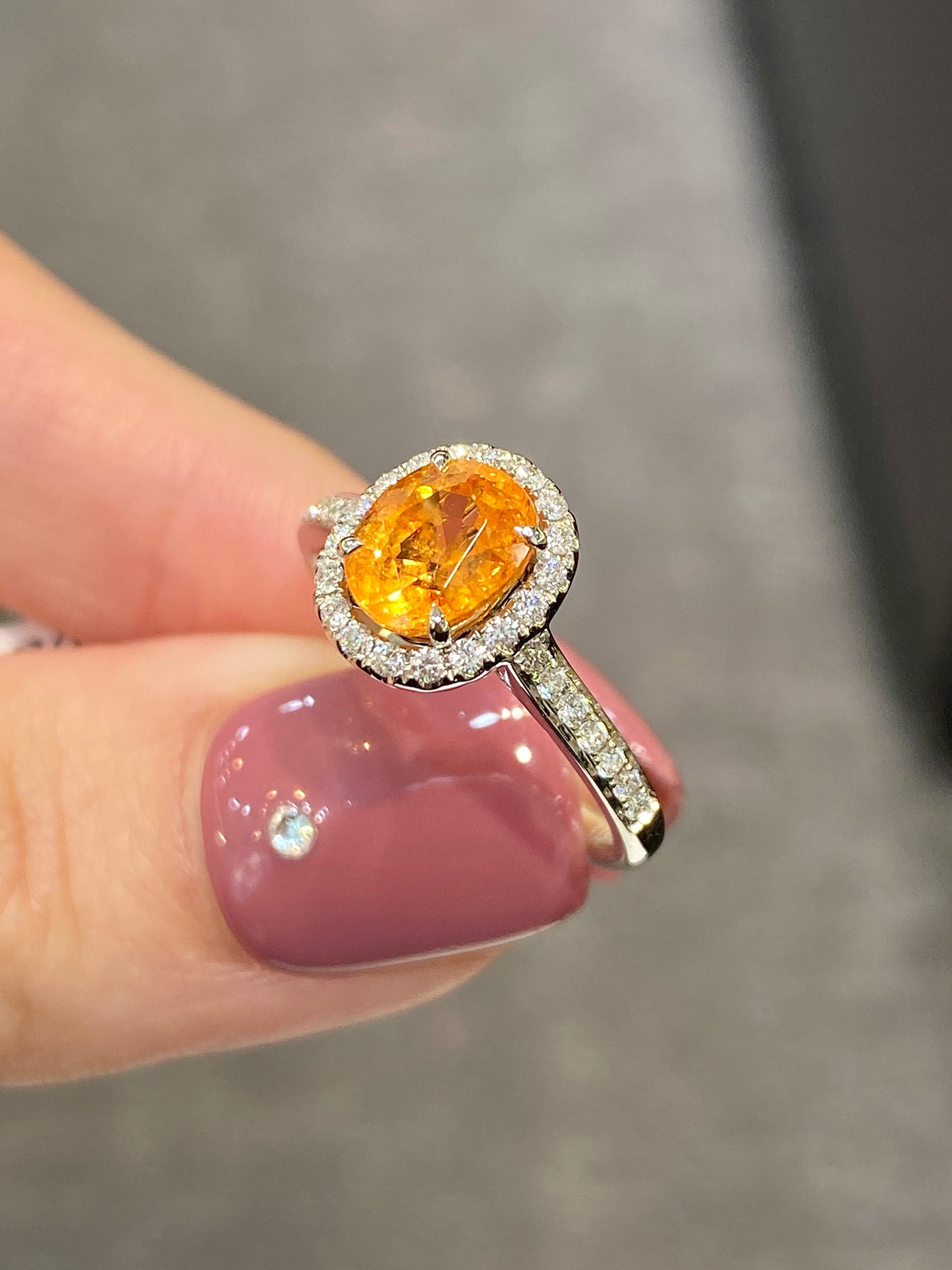 Natural Mandarin Garnet 1.73ct Ring