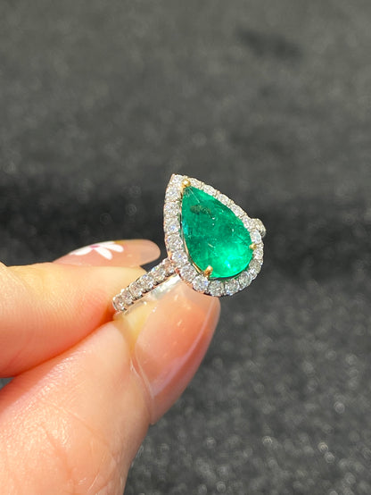 Natural Colombian Emerald 1.68ct Ring