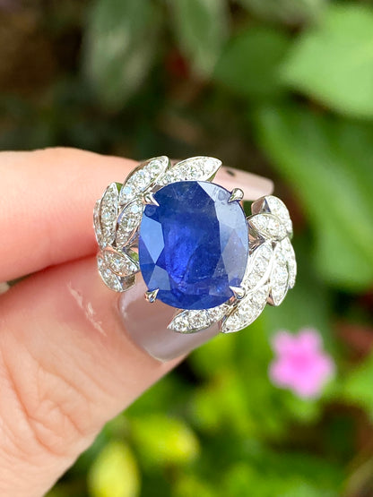 Natural Cornflower Blue Sapphire 5.20ct Ring