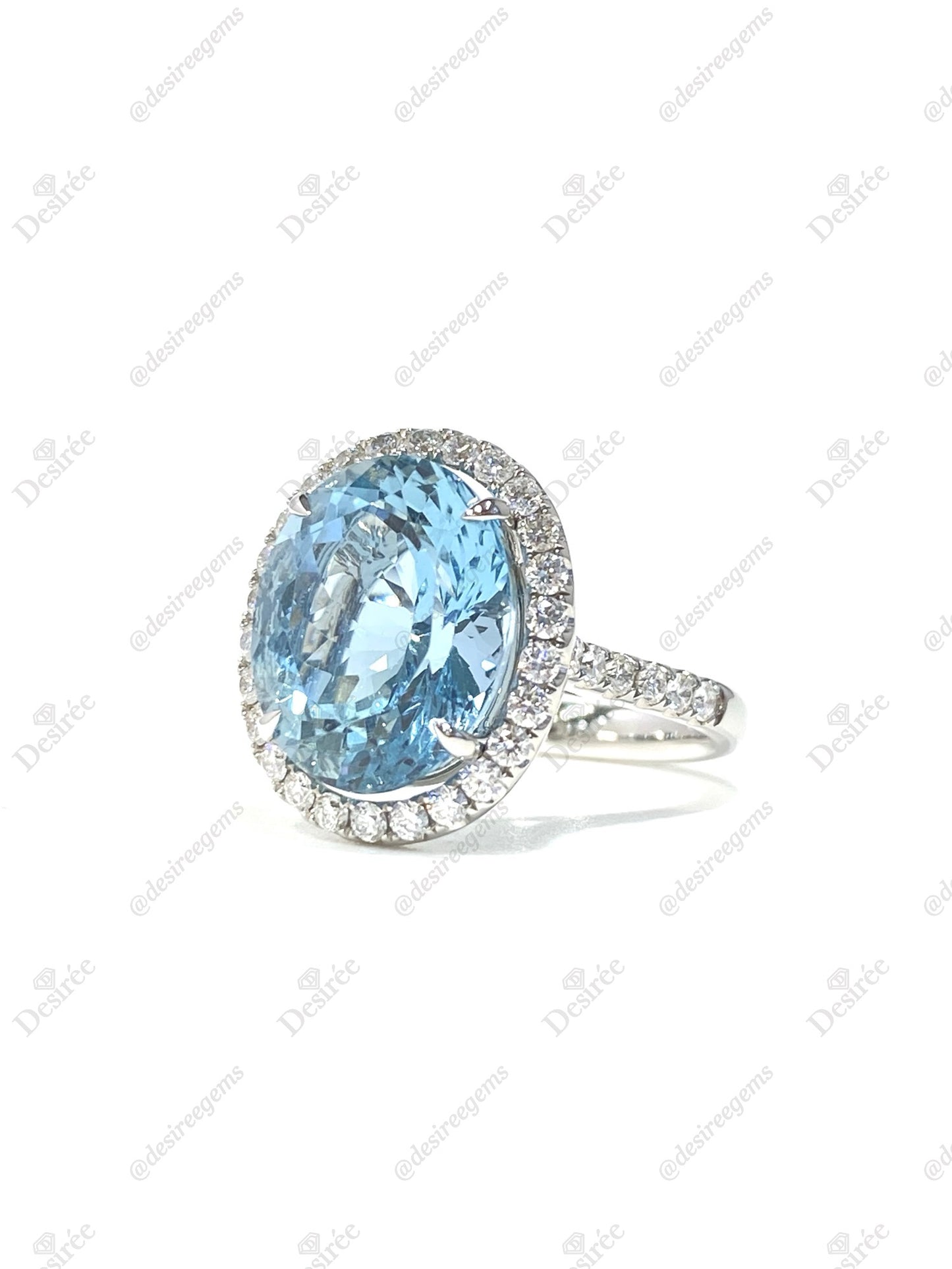 Natural Aquamarine 6.39ct Ring