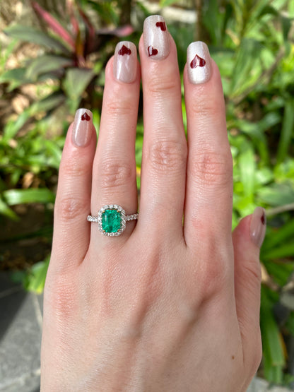 Natural Colombian Emerald 1.16ct Ring