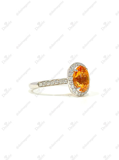 Natural Mandarin Garnet 2.45ct Ring