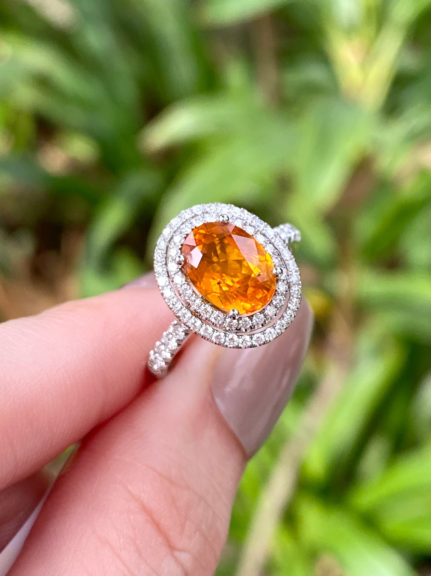 Natural Mandarin Garnet 2.14ct Ring