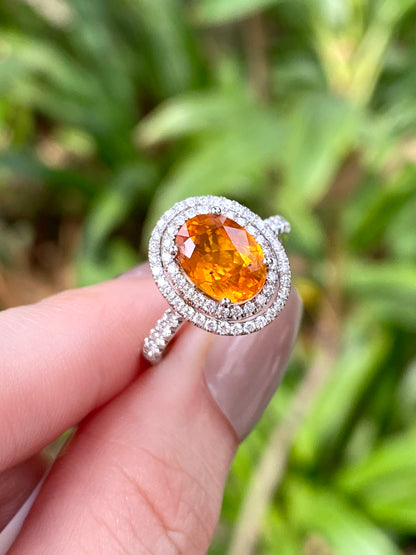 Natural Mandarin Garnet 2.14ct Ring