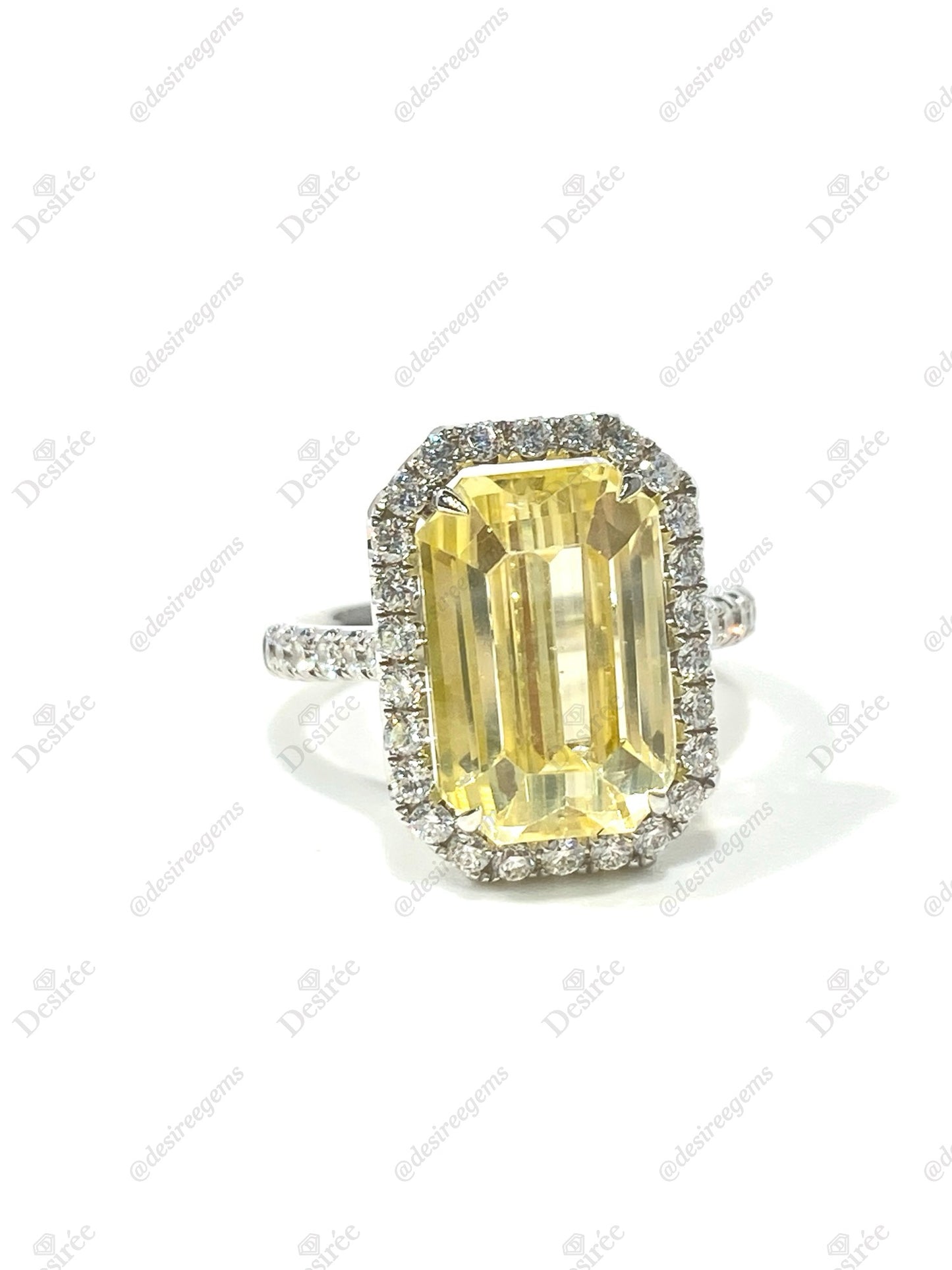 Natural Unheated Yellow Sapphire 9.52ct Ring