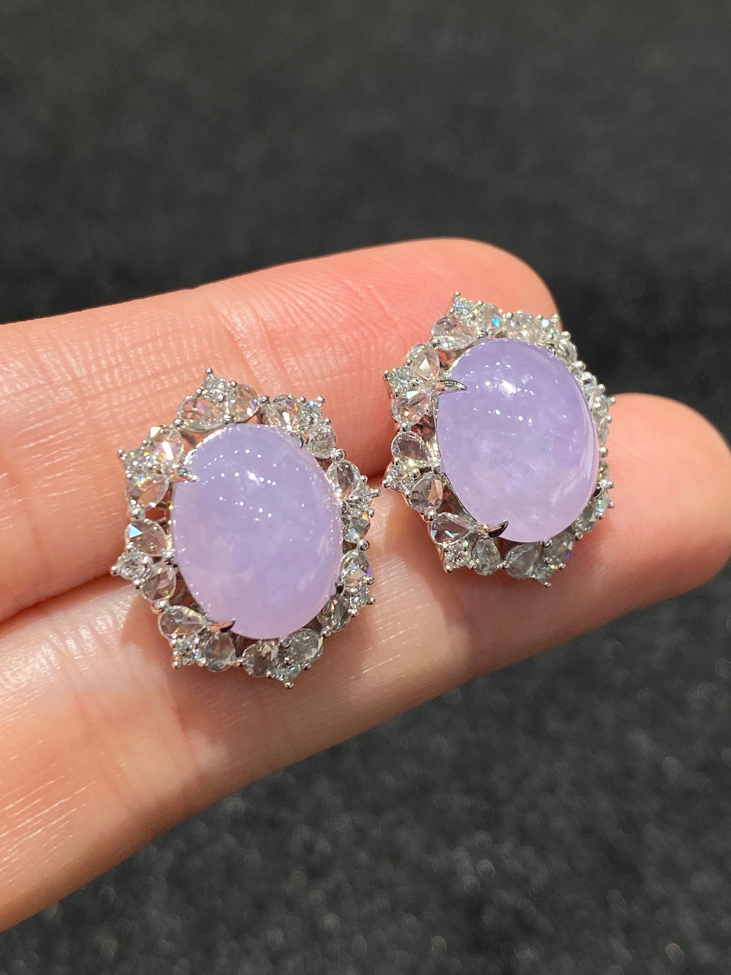 Natural Type A Lavender Jadeite Earrings