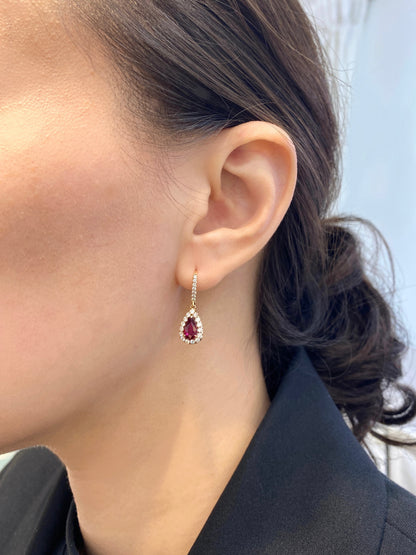 Natural Unheated Ruby 1.25ct Earrings