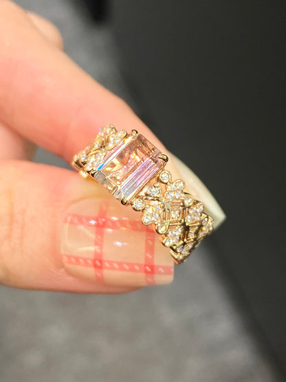 Natural Bi-color Tourmaline 1.82ct Ring