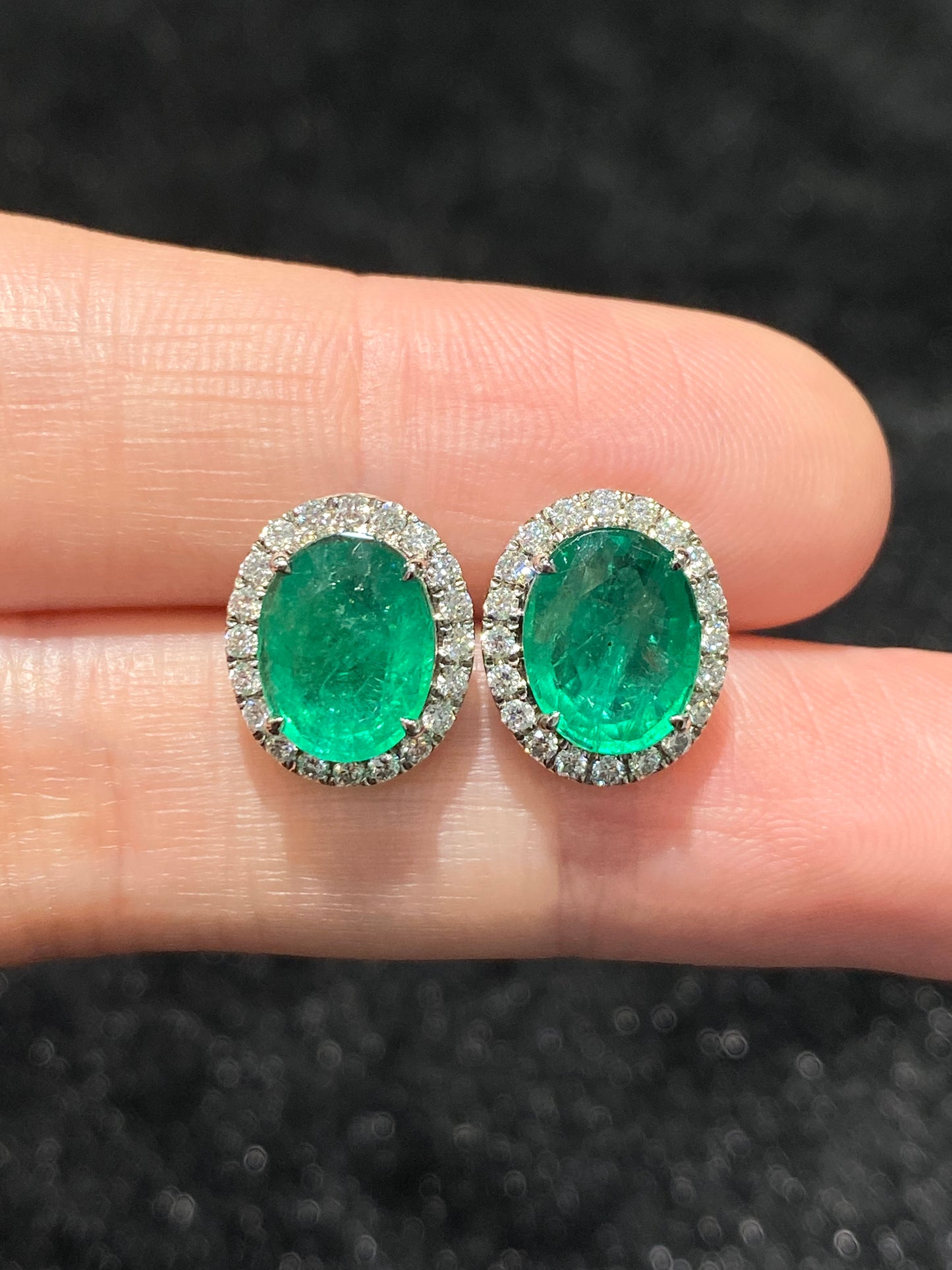 Natural Emerald 3.01ct Earrings