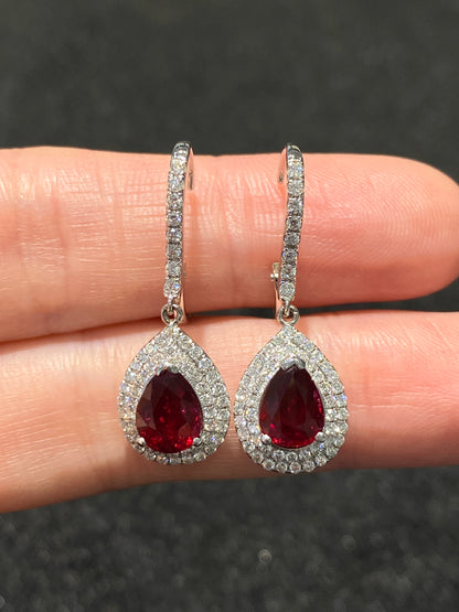 Natural Unheated Ruby 2.33ct Earrings