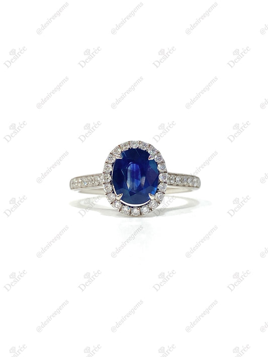 Natural Blue Sapphire 1.38ct Ring