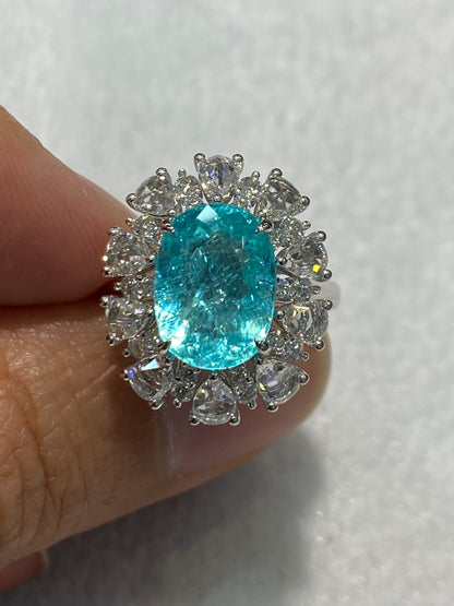 Natural Paraiba Tourmaline 4.64ct Ring