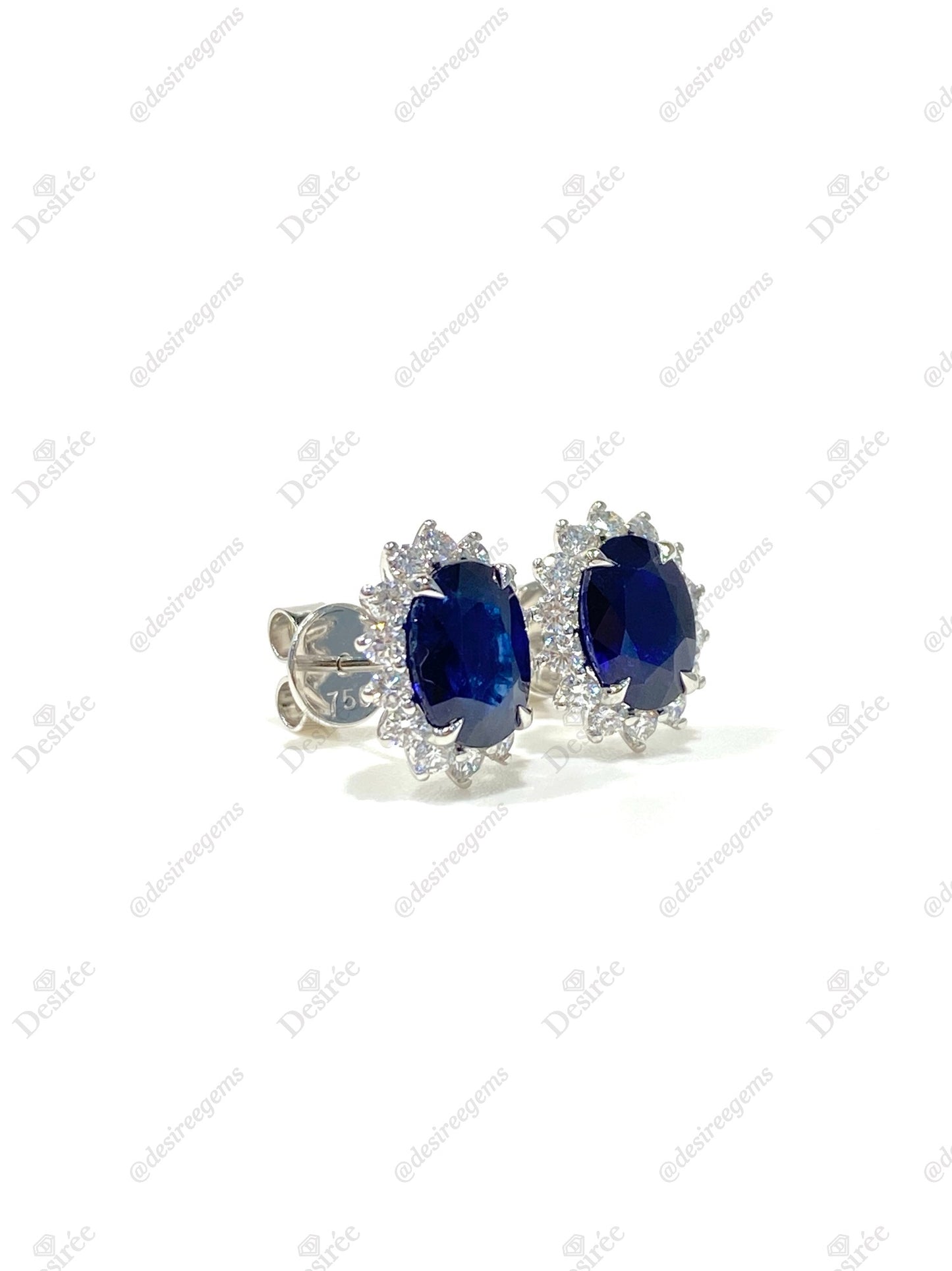Natural Blue Sapphire 3.69ct Earrings
