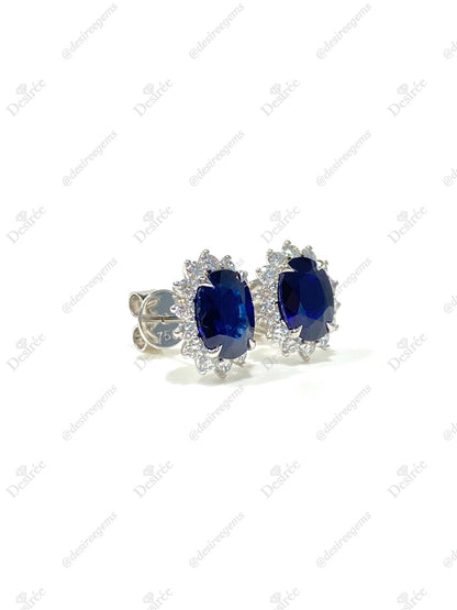 Natural Blue Sapphire 3.69ct Earrings