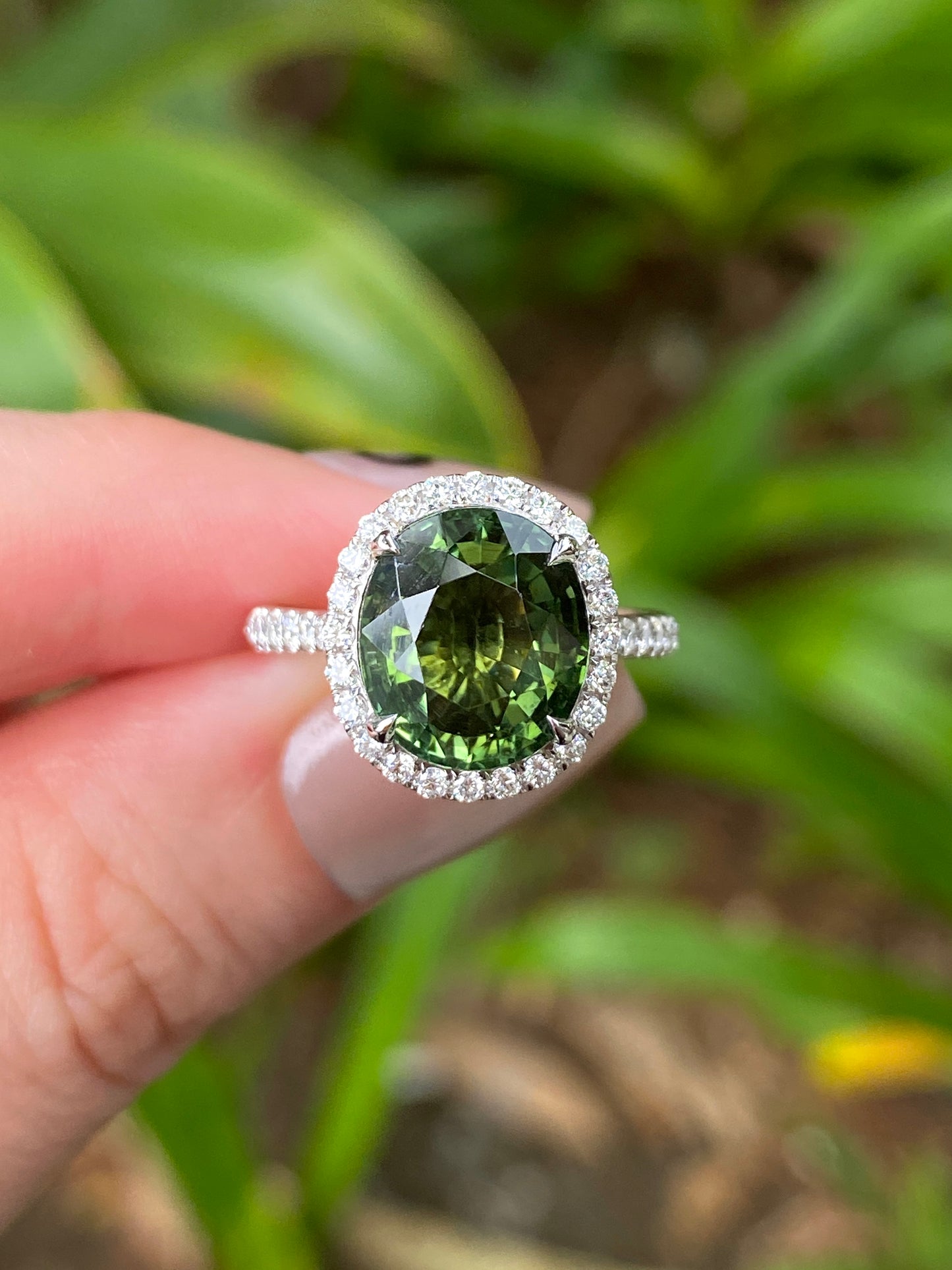 Natural Green Tourmaline 4.04ct Ring