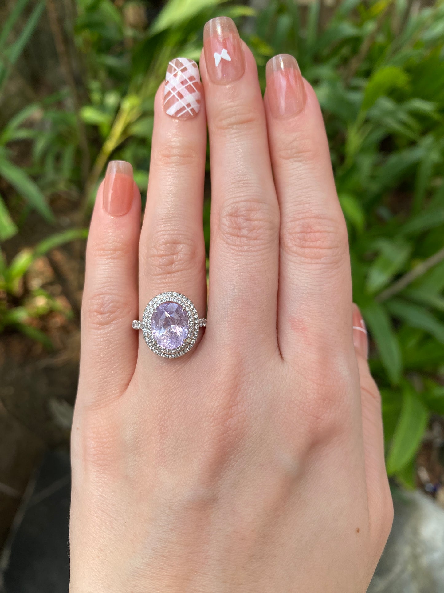 Natural Unheated Lavender Sapphire 3.78ct Ring
