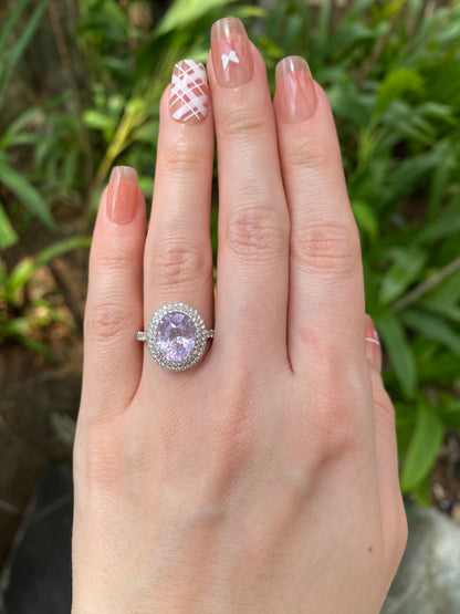 Natural Unheated Lavender Sapphire 3.78ct Ring