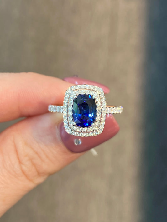 Natural Blue Sapphire 1.54ct Ring