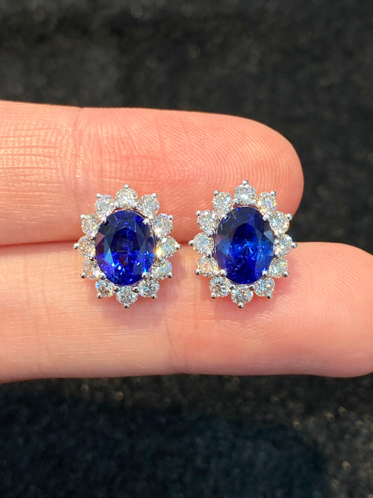 Blue Sapphire 3.36ct Earrings