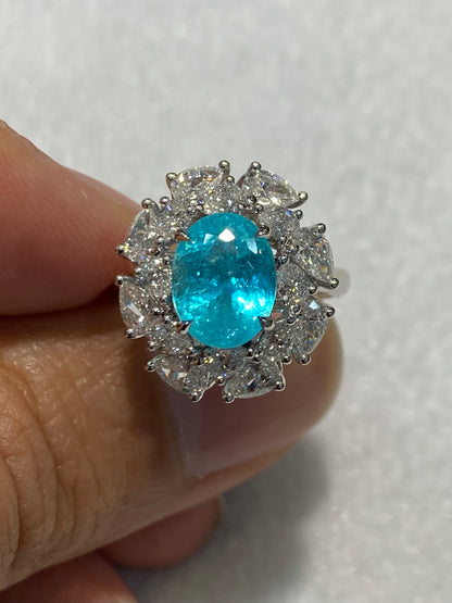 Natural Paraiba Tourmaline 2.91ct Ring