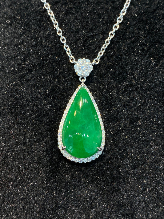 Natural Type A Green Jadeite Pendant