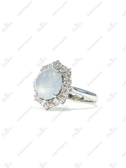 Natural Type A Icy Jadeite Ring