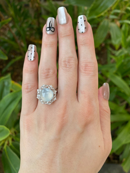 Natural Type A Icy Jadeite Ring