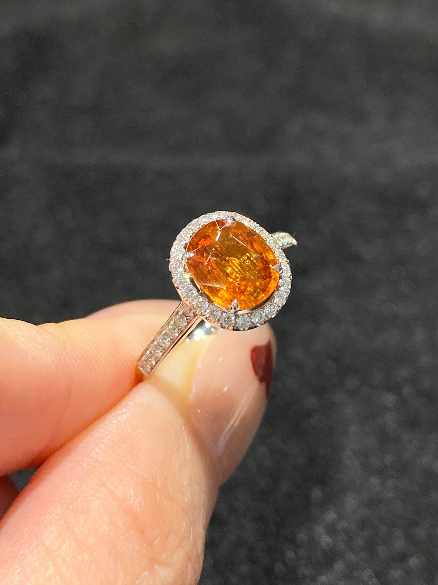 Natural Mandarin Garnet 2.08ct Ring