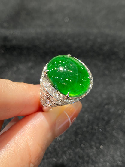 Natural Type A Jadeite Ring