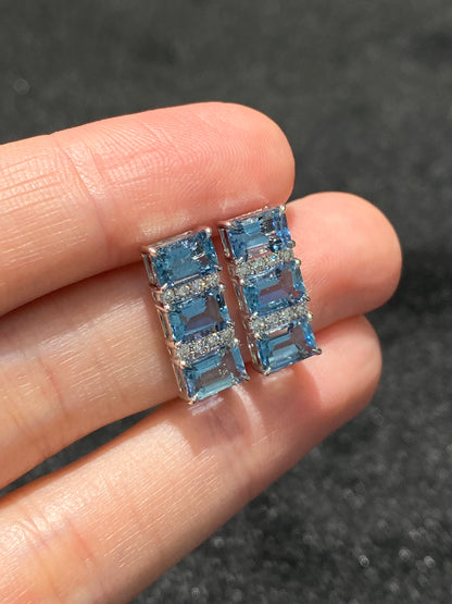 Natural Aquamarine Earrings 3.60ct