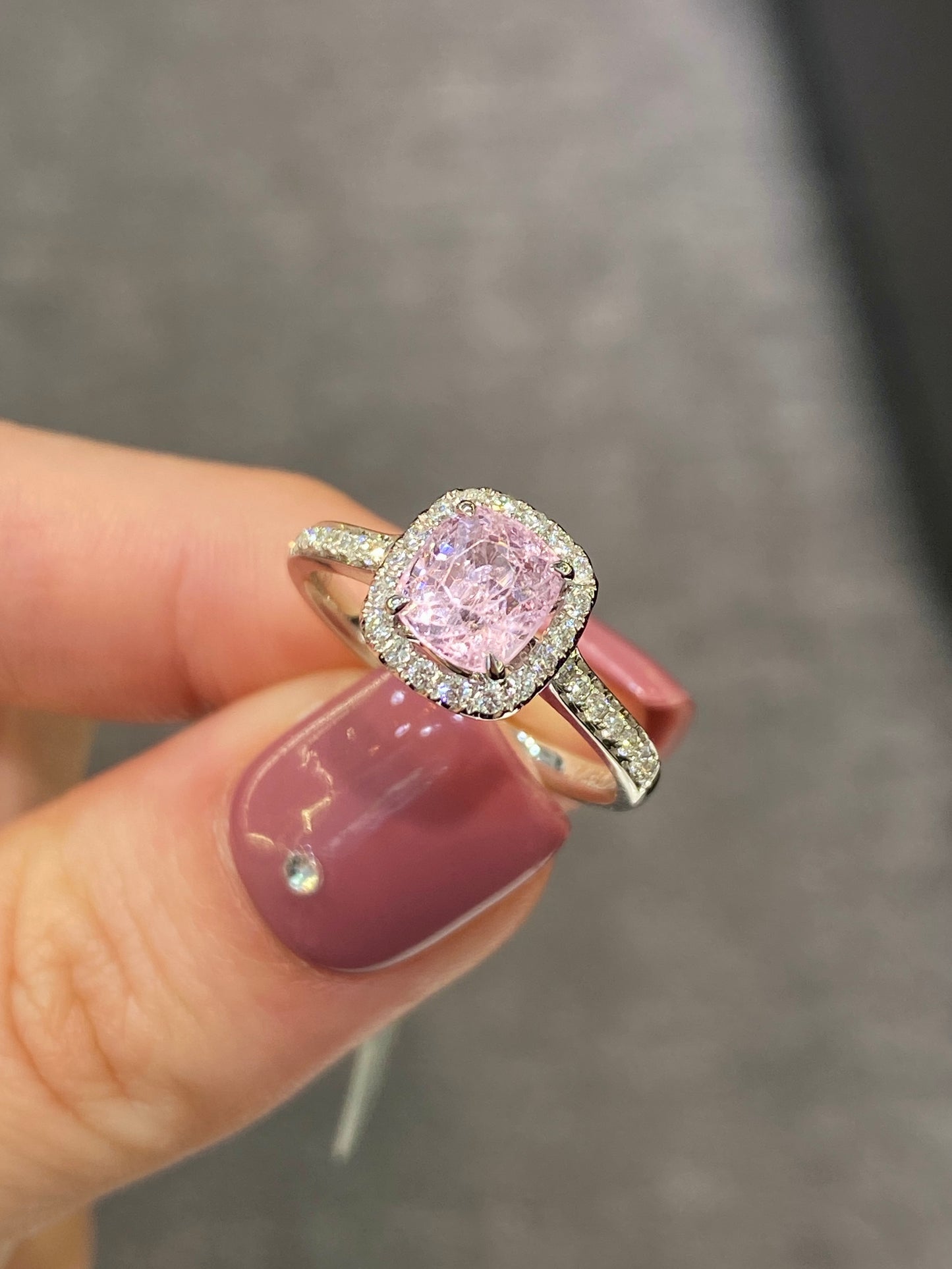 Natural Pink Spinel 1.45ct Ring